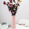 Creative plastic vases, ceramic imitation flower arrangement containers, Nordic color imitation rattan weaving vases, Nordic color PE vases details Picture